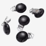 Black Round Wood Dummy Clip Fastener-Photoroom