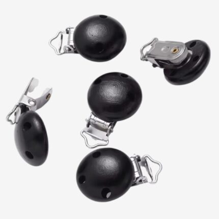 Black Round Wood Dummy Clip Fastener-Photoroom