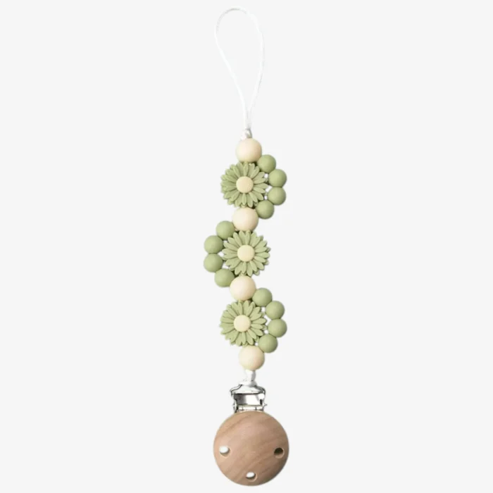 green Sunflower Silicone dummy clip