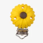 yellow daisy silicone dummy clip fastener